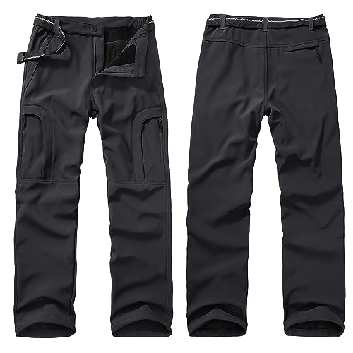 Toomett Men's snow Pants Skiing Winter Insulated Soft Shell Outdoor fleece lined Hiking Pants with zipper pockets,MH4409,Grey,42 by Toomett - Image 7
