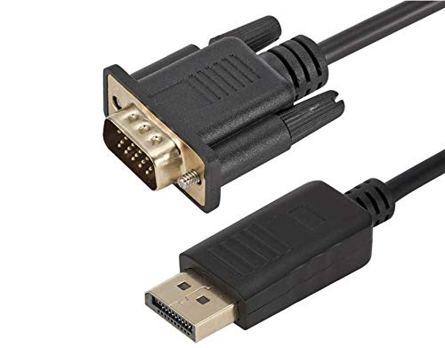 YOUBO HDMI DP Macho a VGA HD-15 Cable Macho 1080p Puerto de Pantalla VGA Adaptador convertidor para Ordenador portátil