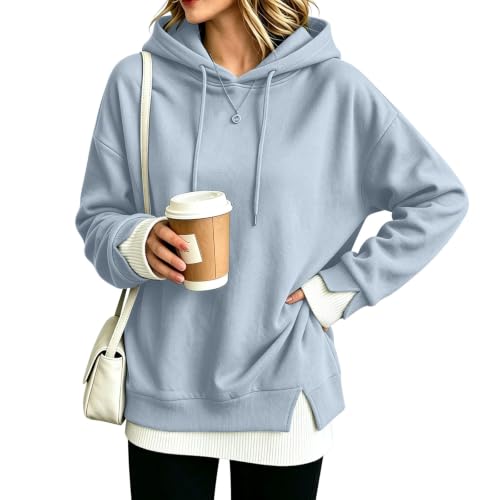 Sweatshirts for Women Layered Oversized Hoodie Plaid Teacher Sweatshirt