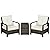 Outsunny 3 Piece Patio Furniture Set, PE Rattan Wicker Storage Table and Chairs w/Tufted Cushions for Outdoor Garden, Backyard, Poolside, Balcony, Beige