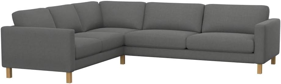 Soferia Replacement Compatible Cover for Karlstad 2+3/3+2 Corner Sofa, Fabric Softi Cherry