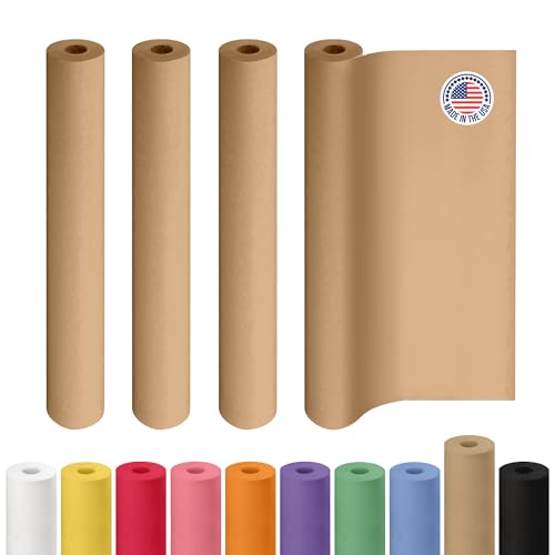 Brown Kraft Paper Roll 36" x 180' (4 Pack) - 30lb, 100% Recycled