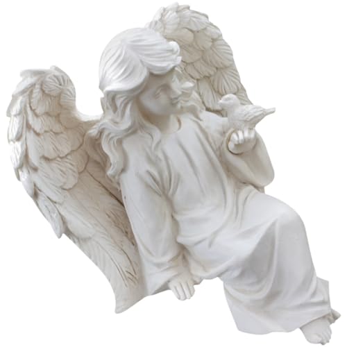 ANDRESLAD Statue d'ange en Résine pour Jardin et Intérieur, Figurine Décorative de Table Base Stable, Petite Sculpture Décorative Extérieure et Intérieure, Ornement de Jardin Vintage