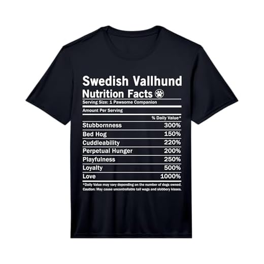 Swedish Vallhund Dog Nutrition Facts Funny Performance T-Shirt