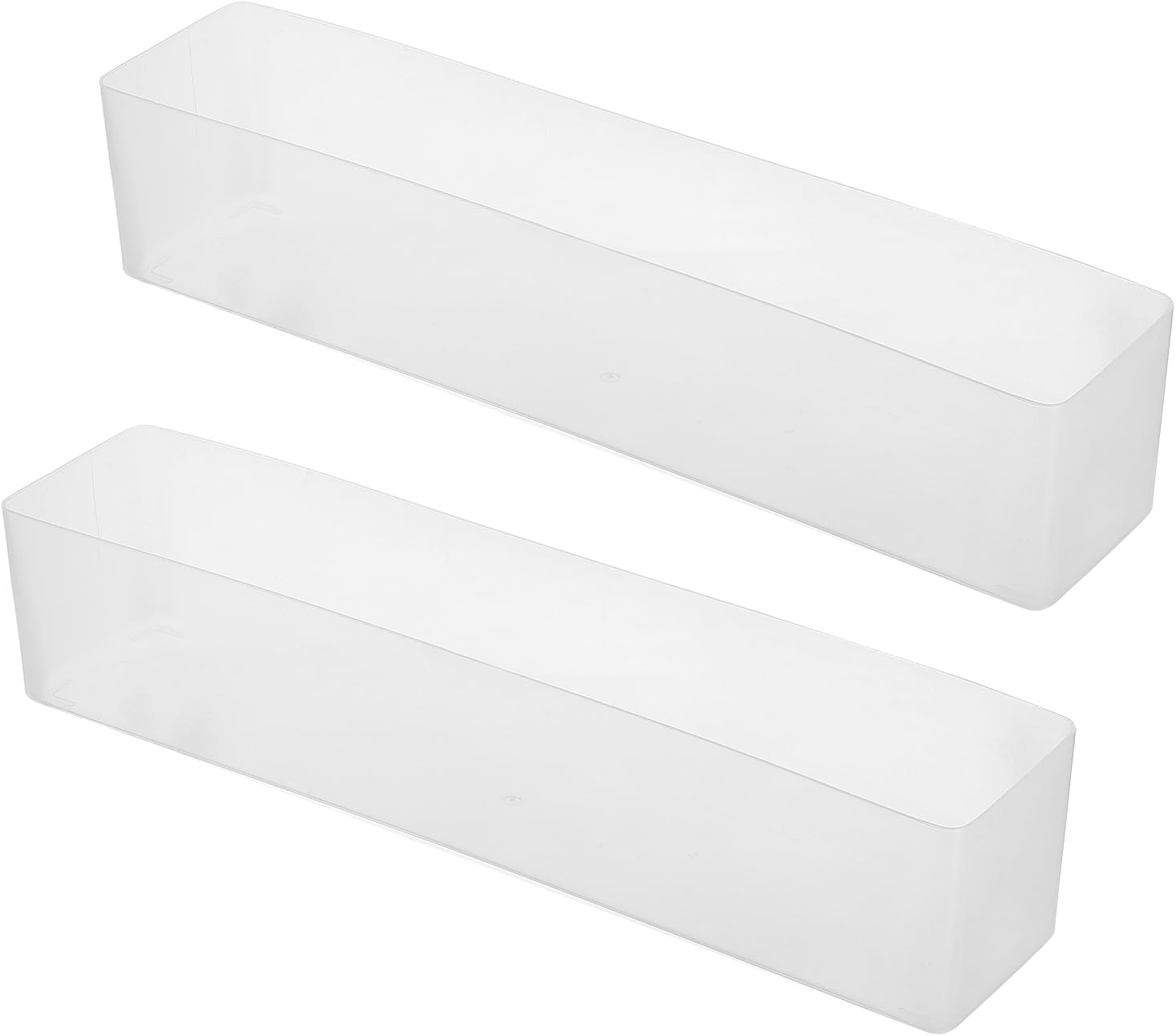 Rectangle Display Box and Retail Shelf Organizer, 2pcs Plastic Display Tray for Grocery and Convenience Store Counter Display, Small Retail Storage Bin for Food Presentation