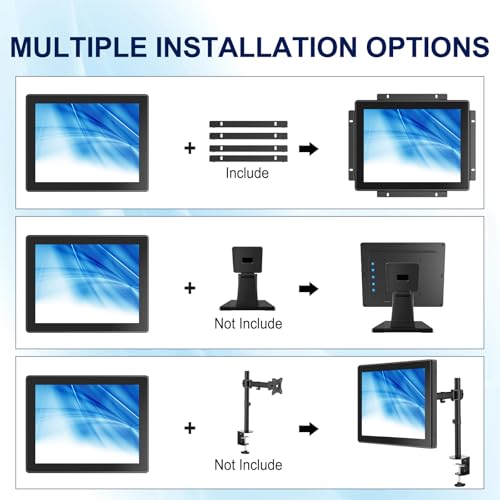 Image of Industrial Touch Display 1024x768 Open Frame Touch Screen Monitor, 9.7 Inch Capacitive Touch Screen Display with HD-MI VGA Inputs, Metal Housing, VESA Mount