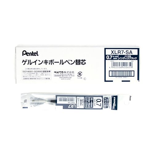 EnerGel XLR7-SA lot de 10 recharges noir indigo 0,7 mm Pentel
