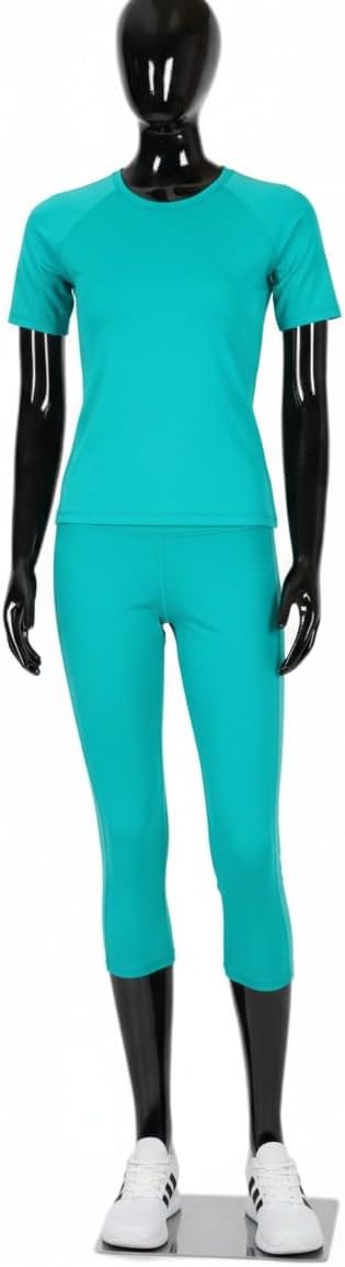 Female Full Body Mannequin – 72.8" Tall Adjustable Dress Form with Detachable Arms, Hands & Torso – Big Chest Display Model with Egg Head, Glossy Black Finish & Metal Base Stand