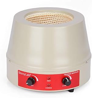 stonylab Heating Mantle, Adjustable Heating and Stirring Electromantles Electrothermal Lab Heating Mantle with Magnetic Stirrer 0-1600 RPM Temperature Control 220V/450 350W - 1000 ml
