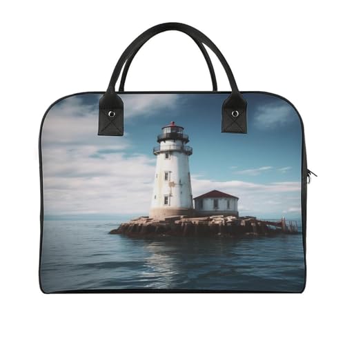 Light House Ocean Laptop Tote Bag Casual Travel Handbag Multi Pocket Shoulder Bags for Work Travel