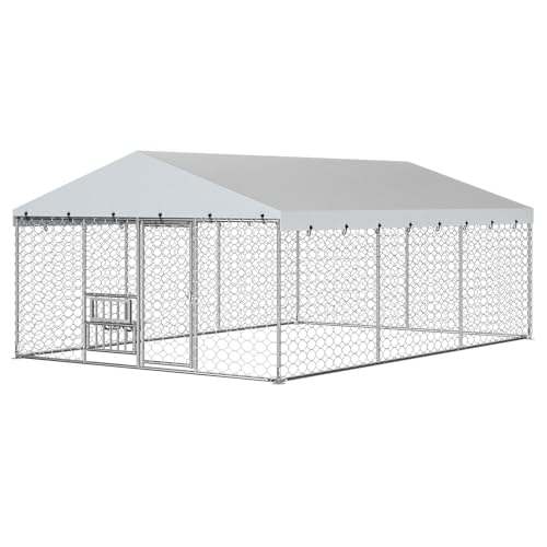 Lyromix 10x15FT Outdoor Dog Kennel with Roof