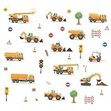 CONGARTENO キッズルーム用製壁デカール 交通信号 掘削機デザイン 簡単貼付け 剥がせるリムーバブルステッカー 部屋装飾向け