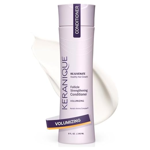 Keranique Volumizing Keratin Conditioner for Thinning Hair, Hair Regrowth | Keratin Amino Complex, Free of Sulfates, Dyes and Parabens, 8 Fl Oz