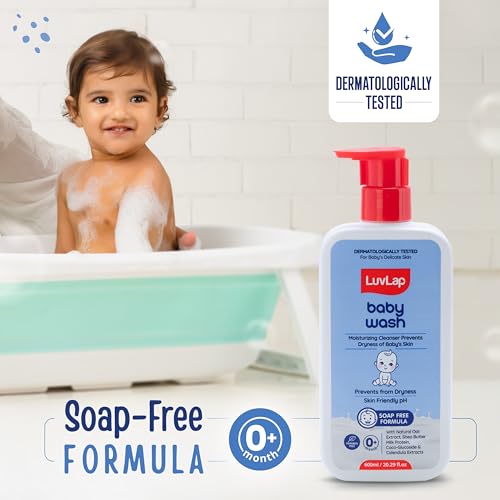 Image of LuvLap Baby Wash with Milk Protein & Shea Butter (600 ml x Pack of 2)