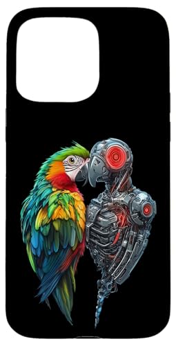 �ʔ����I�E�����{�b�g�������D�ƃT�C�{�[�O�I�E�����{�b�g Robot Parrot Lover Cyborg AI �X�}�z�P�[�X iPhone 15 Pro Max �p