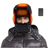 CYCYHEAT Beheizte Mütze – Warme Trappermütze mit 5V USB 4000 mAh Akku für Damen und Herren
