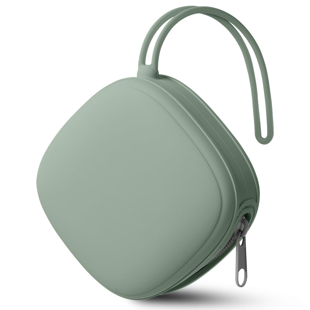 Aolso Silikon Baby Schnullerbox, Quadrat Aufbewahrung Schnullerhalter Case, Tragbare Schnulleraufbewahrung Box, BPA-Frei Schnullertasche, Wasserdicht Schnullerbox, Mädchen & Junge (Grün)