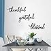 ESTART Thankful Grateful Blessed Letter Sign Metal Wall Decor, 3 Piece Black Letters Wall Art for Bathroom Bedroom Metal Words Wall Decor for Home Decor