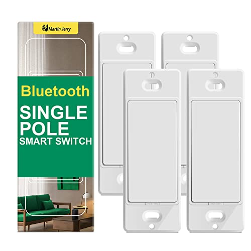 Alexa Bluetooth Smart Switch by Martin Jerry | 4 Pack Smart Light Switch Link with Alexa Echo Directly, 2.4G 5G Bluetooth Smart Home Devices and Needs Neutral Wires