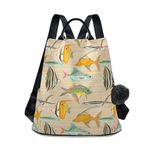 Anti-vol assuré avec ce sac à dos poisson vintage pour femme voyageant l'esprit tranquille