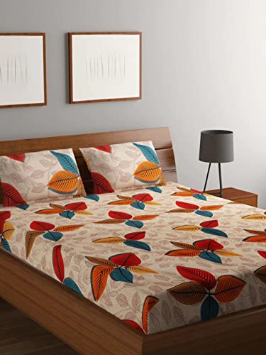 Image of IVAZA 144 TC Glace Cottton Bedsheet (Double, Wild)