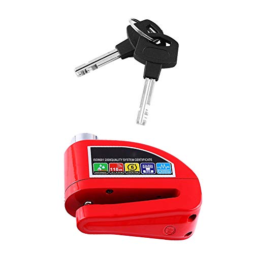 image for Qiilu Alarm Disc Lock, Anti-theft Motorcycle Disc Brake Lock, Security