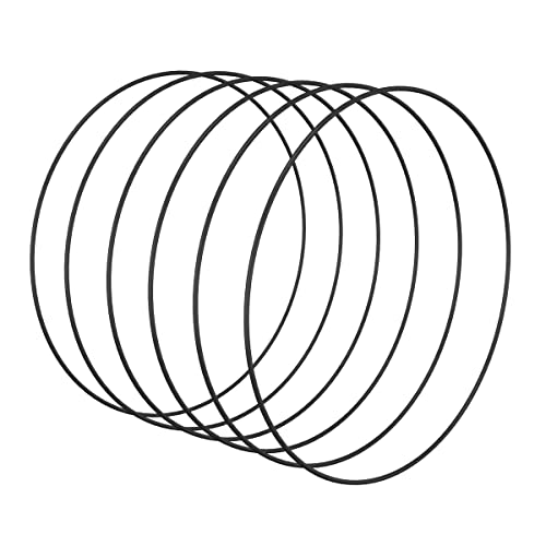 Worown 6 St&uuml;ck 30cm Metallringe zum Basteln, Schwarz Metallring, Deko Ringe zum aufh&auml;ngen f&uuml;r die Herstellung von Hochzeitskranzdekor und Wandbehang