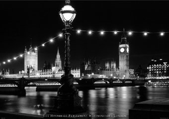 plastifiée London At Night Westminster Big Ben 61 x 43,2 cm (61 x 43 CM) Mini Poster