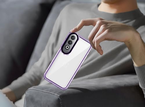 Image of Kapa Warrior Acrylic Clear Back Cover for OnePlus Nord CE 4 / Nord CE4 | Slim Shockproof [Military Grade Protection] Hybrid Bumper Case (Purple Sides)