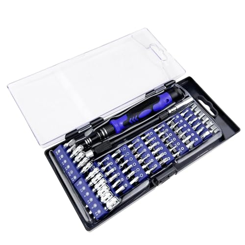 Absyrony 62 en 1 Juego Destornilladores Precisión, Kit Destornillador, Profesionales Screwdriver Set, Puntas Atornillador, Kit Chaves Precisão Magnéticos de Réparation para Gafas, Phones, Portátil