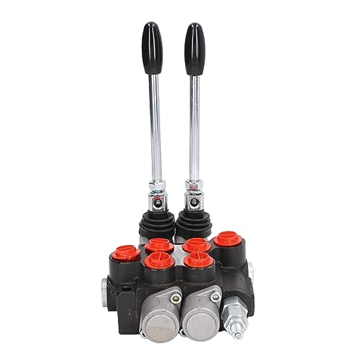 FTVOGUE Soupape de Commande Hydraulique P40-2OT Soupape Directionnelle à Double Effet à 2 Bobines pour Chariots élévateurs à Fourche Matériau en Fonte Pression 16,20 MPa -4 à 176 F