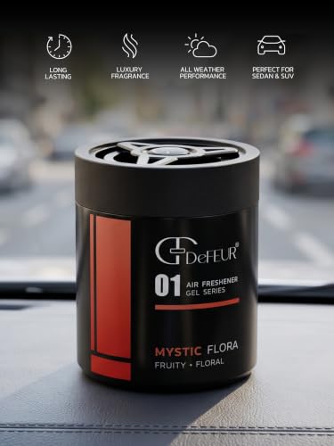 Image of Mystic Flora Gel Car Perfume | 140g Leakproof Air Freshener | Long-Lasting 35 Days | Floral Car Fragrance | Interior Car Accessories | Pack of 3