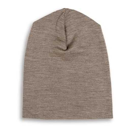 Engel Natur, Merino Mütze Damen/Herren, 70% Wolle (kbT), 30% Seide (Walnuss)