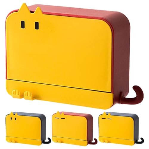Image of Wall Mounted Soap Box with Flip Cover and Drain Tray | Detachable Inner Support | Adhesive Sticker Installation | ABS Soap Holder for Bathroom (Drain Soap Box)