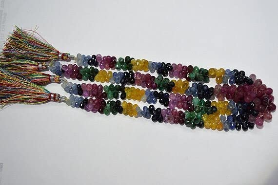 Perles de saphir jaune et bleu pour créer vos bijoux d'été et accessoires bohèmes chic