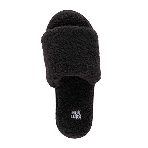MUK LUKS Women's Franki Slide-Ebony Slipper 5