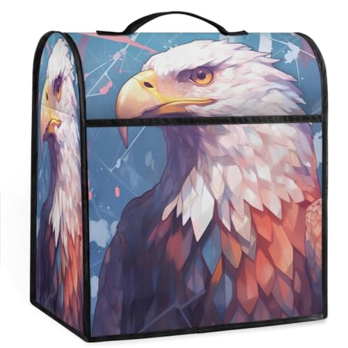 Coffee Maker Cover Watercolor Eagle Printing Kitchen Appliance Covers Small Appliance Covers Blender Cover Juicer Cover Dust Covers for Kitchen Appliances with Top Handle and Pockets,Washable,C455