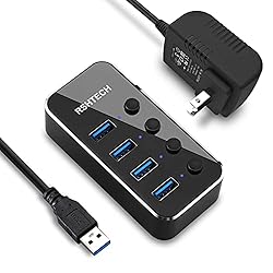 Amazon.com: Powered USB Hub, RSHTECH 4 Port USB 3.0 Hub Splitter ...