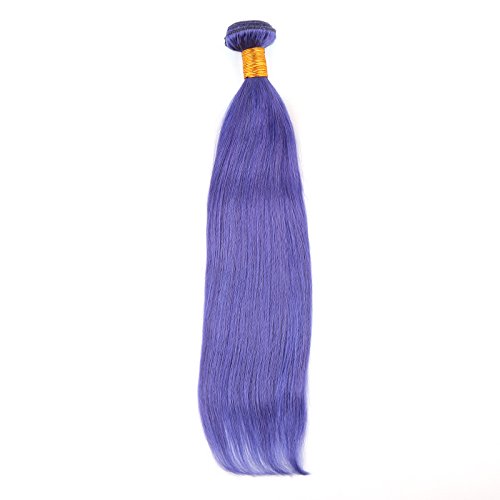 Remy Brazilian Human Hair Weave Straight Hair Extensions Blue Color 1 Bundle 16 inch