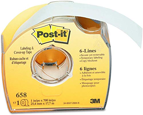 Ruban d'étiquetage Post-it 658 rouleau masquage blanc 25mm x 17m