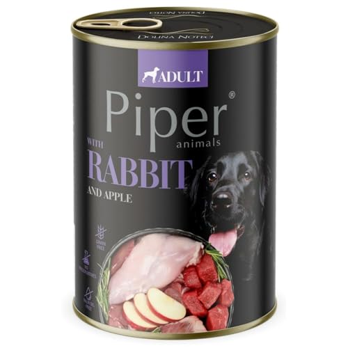 Produktbild von PIPER Nassfutter mit Kaninchen und Apfel für Hunde - 800 g