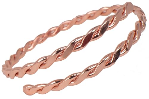 The Fussy Pup Copper Bracelet for Women, Hand Forged Twisted Bangle, Adjustable Solid Copper Bracelets Jewelry Gift