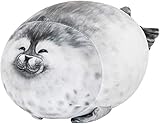 Archile Chonky Seal Plush Stuffed Animal Plushie Pillow Soft Toy for Children Adults Gifts (Large-...
