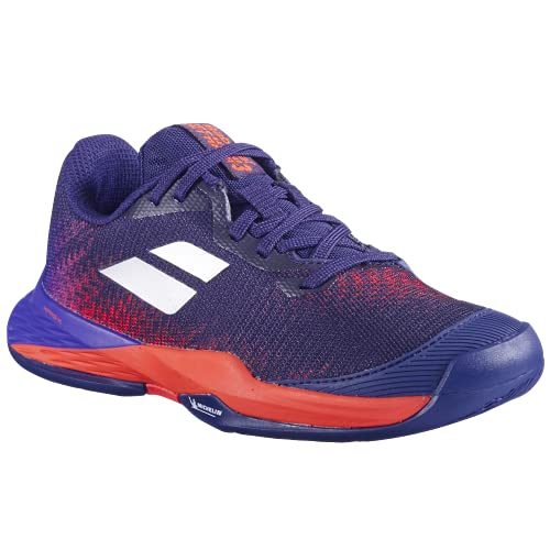 Babolat Bambini Jet Mach 3 Ac Scarpe Da Tennis Scarpa Per Tutte Le Superfici Blu - Corallo 35