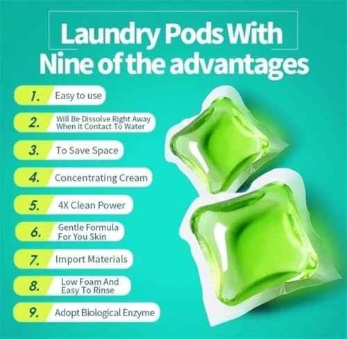 Image of 4 in 1 matic laundry pods for washing machine suitable for Front /Top Load, Odor, Stain Remover, Semi-automatic Detergent pods, smart shot Laundry Cleaning Tablets (100)