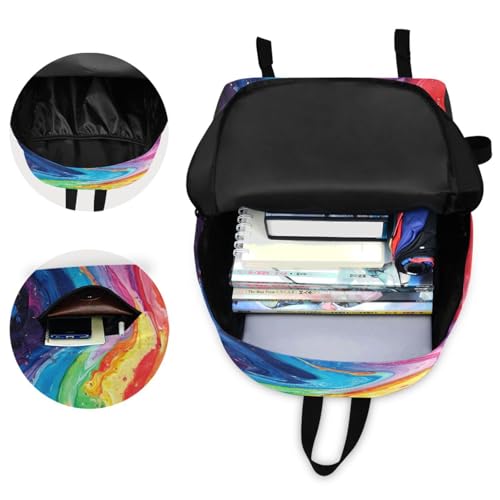 JSTEL Rainbow Backpack for 1-12 Grade Boy Girl,Kid School Backpack Rainbow Toddler Teen Bookbag,24
