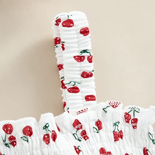 Baby Girl Summer Sleeveless Bodysuits Romper One Piece Jumpsuit Cute Cherry Newborn Girl Outfit Clothes4