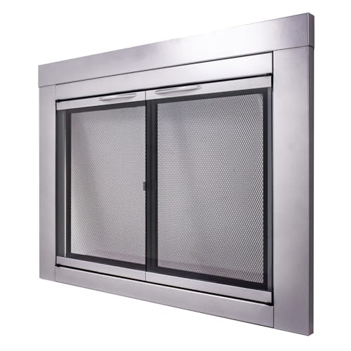 Image of Pleasant Hearth Alpine Collection Fireplace Glass Door
