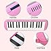 ModouString 32 Keys Melodica Double Tubes Mouthpiece Air Piano Keyboard with Carrying Bag (pink)
