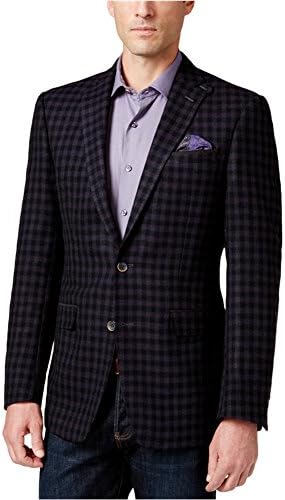 Tallia Mens Sport Coat Two Button Blazer Jacket, Black, 36 Short